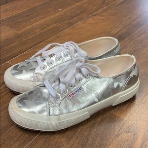 Superga silver sneaker size 6 1/2.